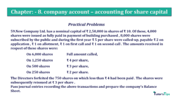Chapter No. 8 - Company Accounts - Accounting for Share Capital Question No.59. Chapter No.8 T.S. Grewal 2 Book 2019 Solution min min 360x202 - Chapter No. 8 - Company Accounts - Accounting for Share Capital