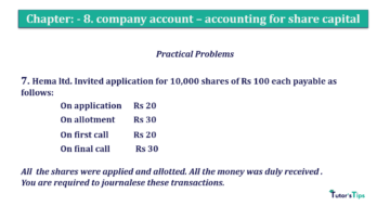 Chapter No. 8 - Company Accounts - Accounting for Share Capital Question No.7 Chapter No.8 T.S. Grewal 2 Book 2019 Solution min min 360x202 - Chapter No. 8 - Company Accounts - Accounting for Share Capital