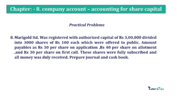 Chapter No. 8 - Company Accounts - Accounting for Share Capital Question No.8 Chapter No.8 T.S. Grewal 2 Book 2019 Solution min min 360x202 - Chapter No. 8 - Company Accounts - Accounting for Share Capital