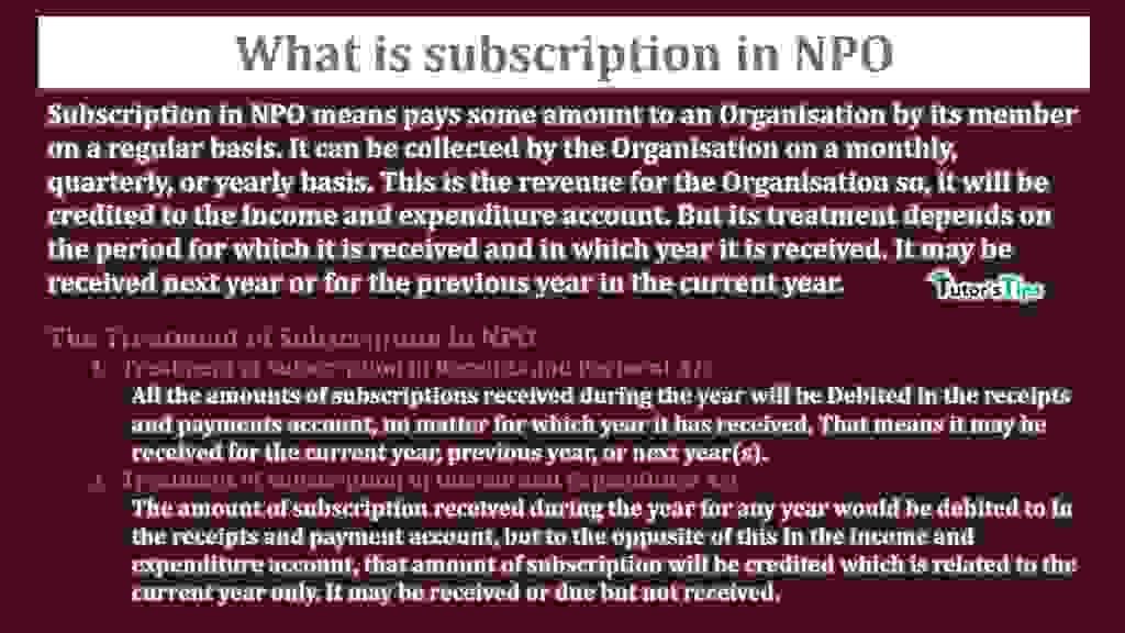 What is subscription in NPO-min What is subscription in NPO-min
