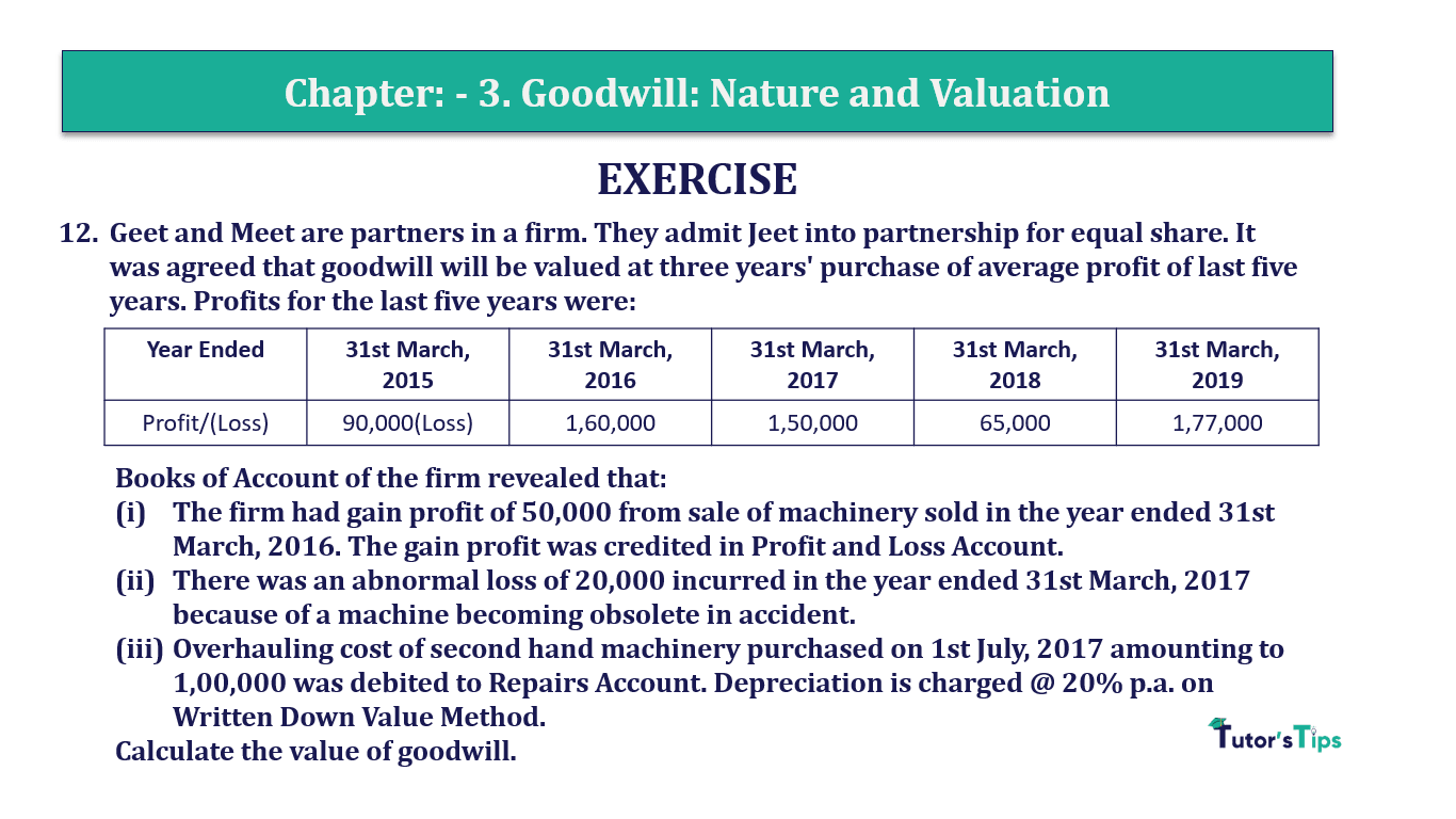 Question 12 Chapter 3 of +2-A