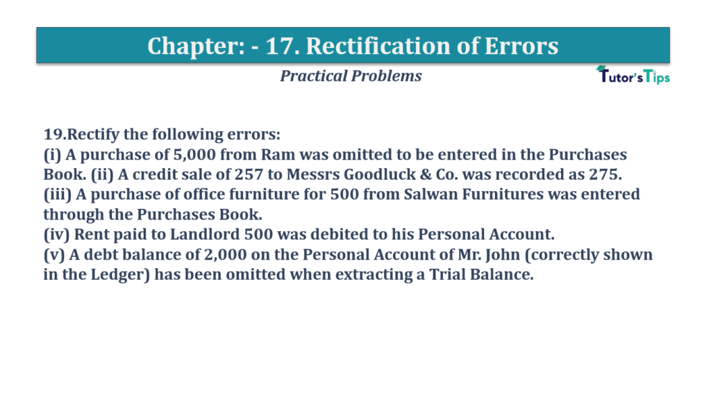 Question No.19 - Chapter No.17- T.S. Grewal +1 Book 2019-Solution Question No 19 Chapter No 17