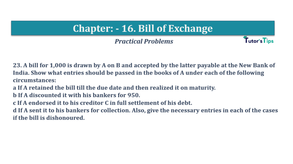 Question No.23 - Chapter No.16- T.S. Grewal +1 Book 2019-Solution Question No 23 Chapter No 16