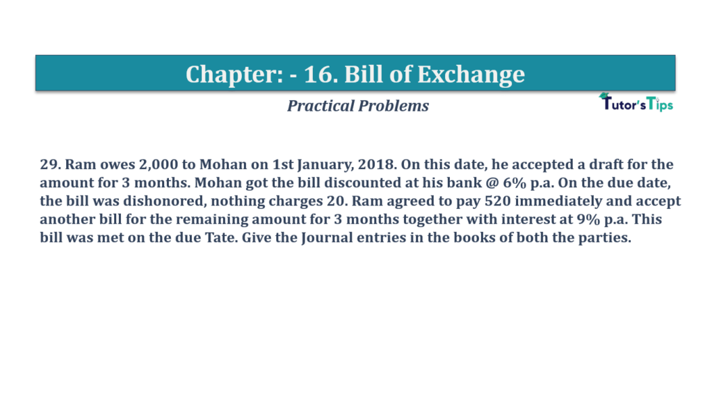 Question No.29 - Chapter No.16- T.S. Grewal +1 Book 2019-Solution Question No 29 Chapter No 16