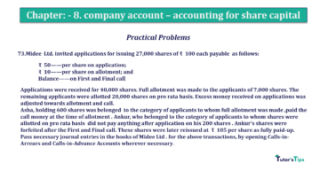 Chapter No. 8 - Company Accounts - Accounting for Share Capital Question No.73 Chapter No.8 T.S. Grewal 2 Book 2019 Solution min min 360x202 - Chapter No. 8 - Company Accounts - Accounting for Share Capital
