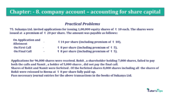 Chapter No. 8 - Company Accounts - Accounting for Share Capital Question No.75 Chapter No.8 T.S. Grewal 2 Book 2019 Solution min min 360x202 - Chapter No. 8 - Company Accounts - Accounting for Share Capital