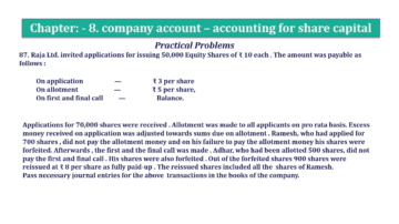 Chapter No. 8 - Company Accounts - Accounting for Share Capital Question No.87 Chapter No.8 T.S. Grewal 2 Book 2019 Solution min min 360x202 - Chapter No. 8 - Company Accounts - Accounting for Share Capital
