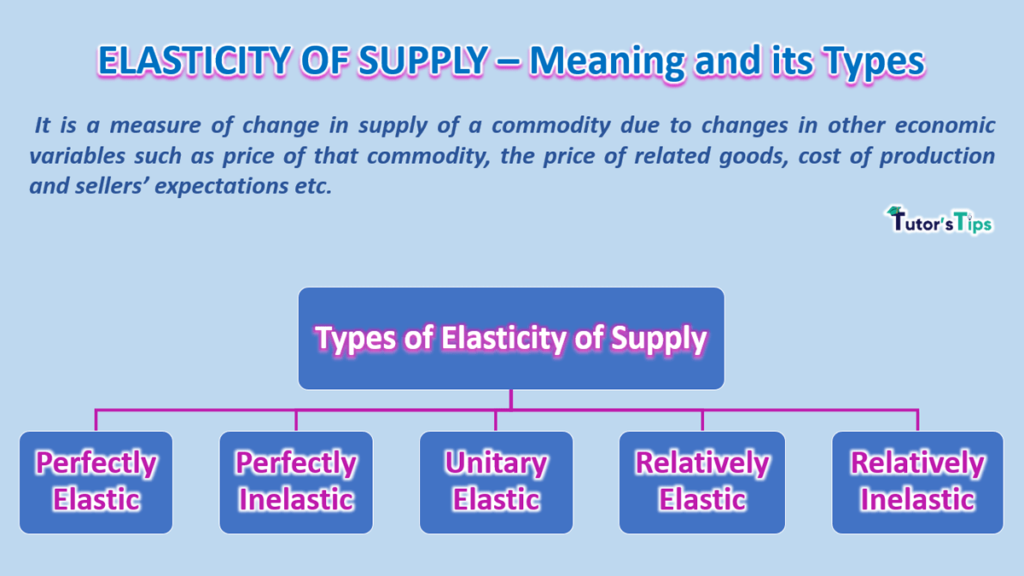 The elasticity of Supply- Meaning, Types and Methods - Tutor's Tips