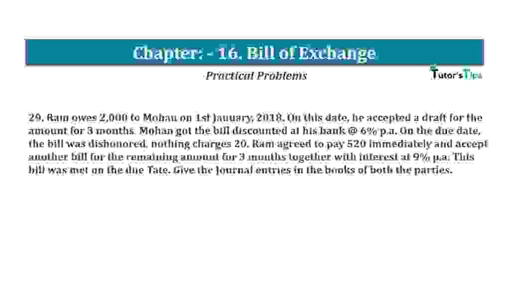 Question No.29 - Chapter No.16- T.S. Grewal +1 Book 2019-Solution Question No 29 Chapter No 16