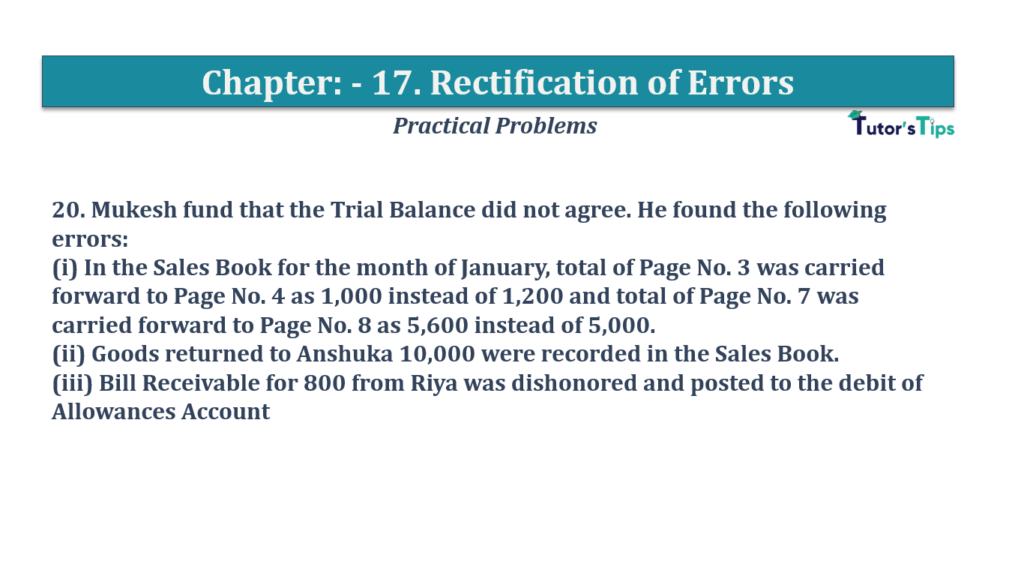 Question No.20 - Chapter No.17- T.S. Grewal +1 Book 2019-Solution Question No 20 Chapter No 17