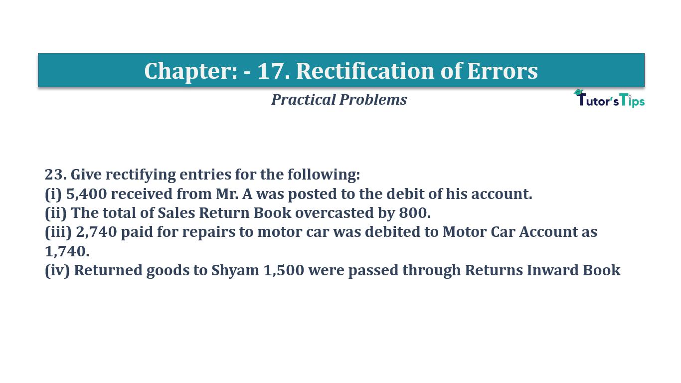 Question No 23 Chapter No 17