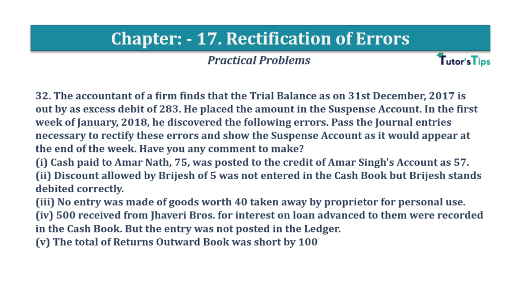 Question No.32- Chapter No.17- T.S. Grewal +1 Book 2019-Solution Question No 32 Chapter No 17