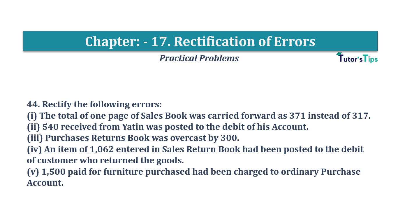 Question No 44 Chapter No 17