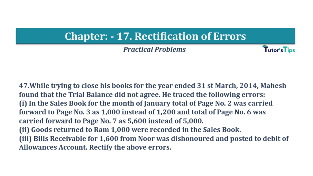 Question No.47- Chapter No.17- T.S. Grewal +1 Book 2019-Solution Question No 47 Chapter No 17