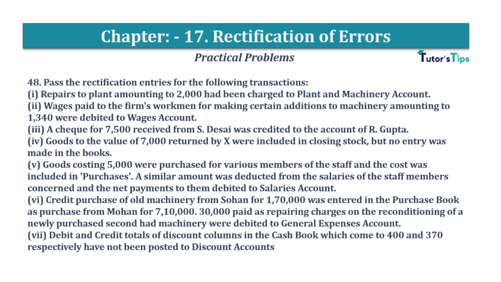 Question No.48- Chapter No.17- T.S. Grewal +1 Book 2019-Solution Question No 48 Chapter No 17