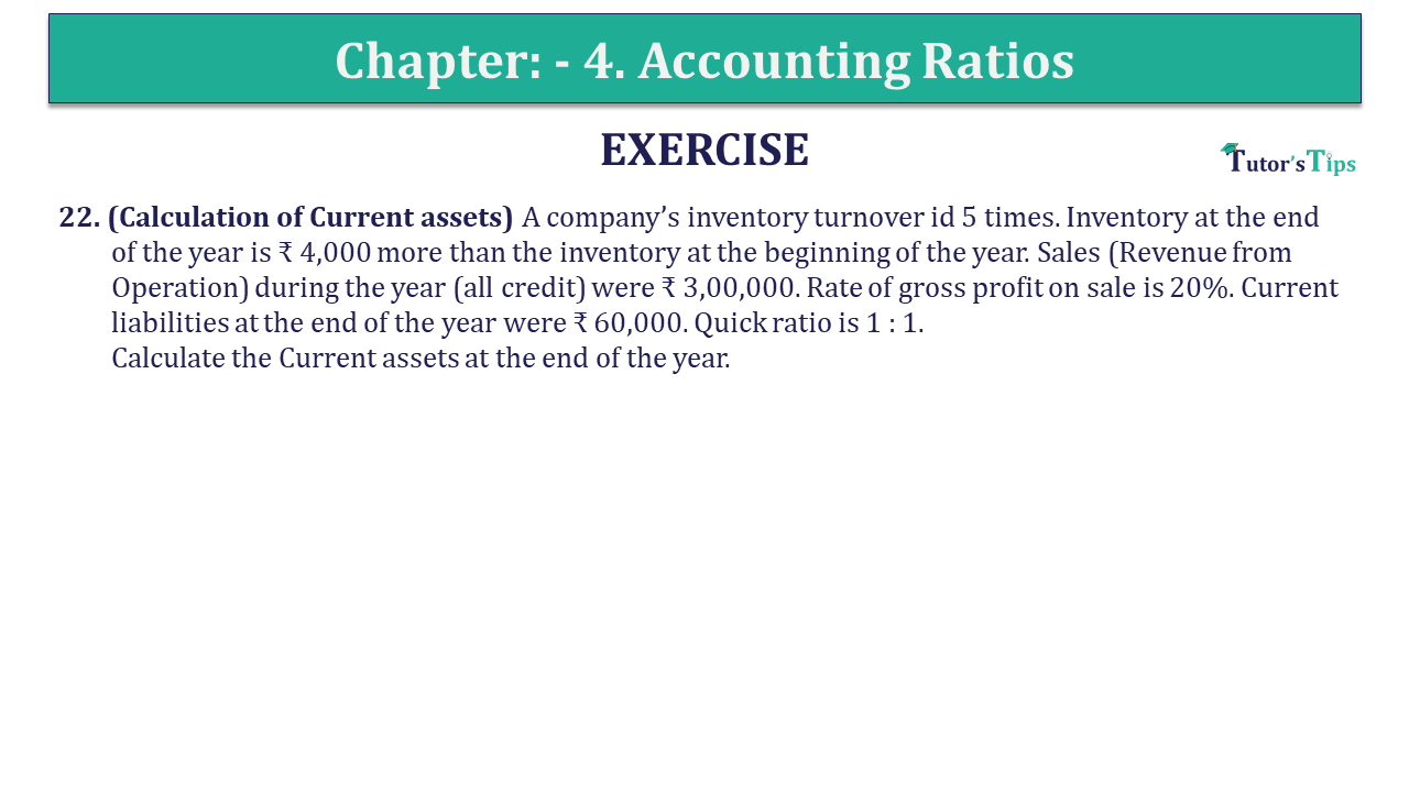 Question 22 Chapter 4 of +2-B