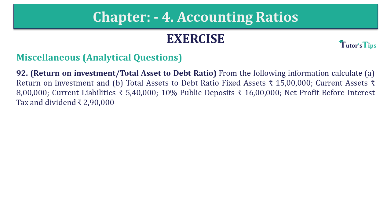 Question 92 Chapter 4 of +2-B