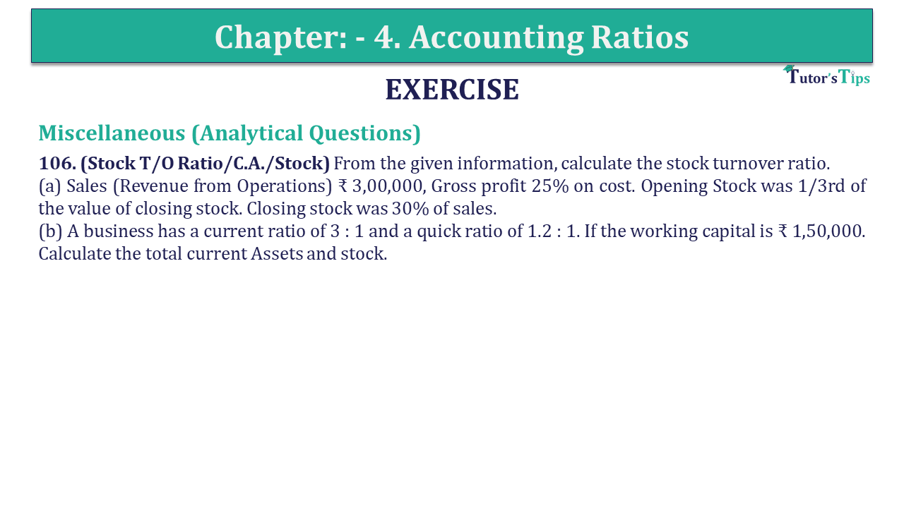 Question 106 Chapter 4 of +2-B