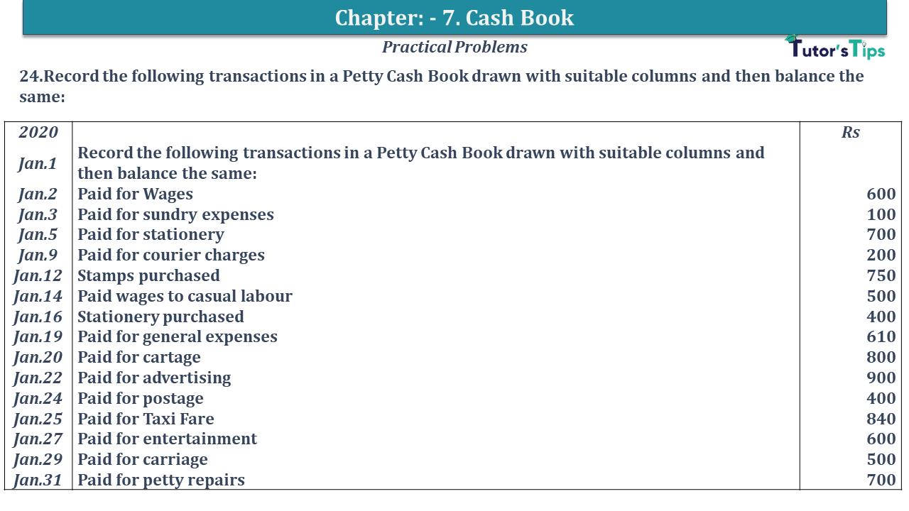 Question No 24 Chapter No 7