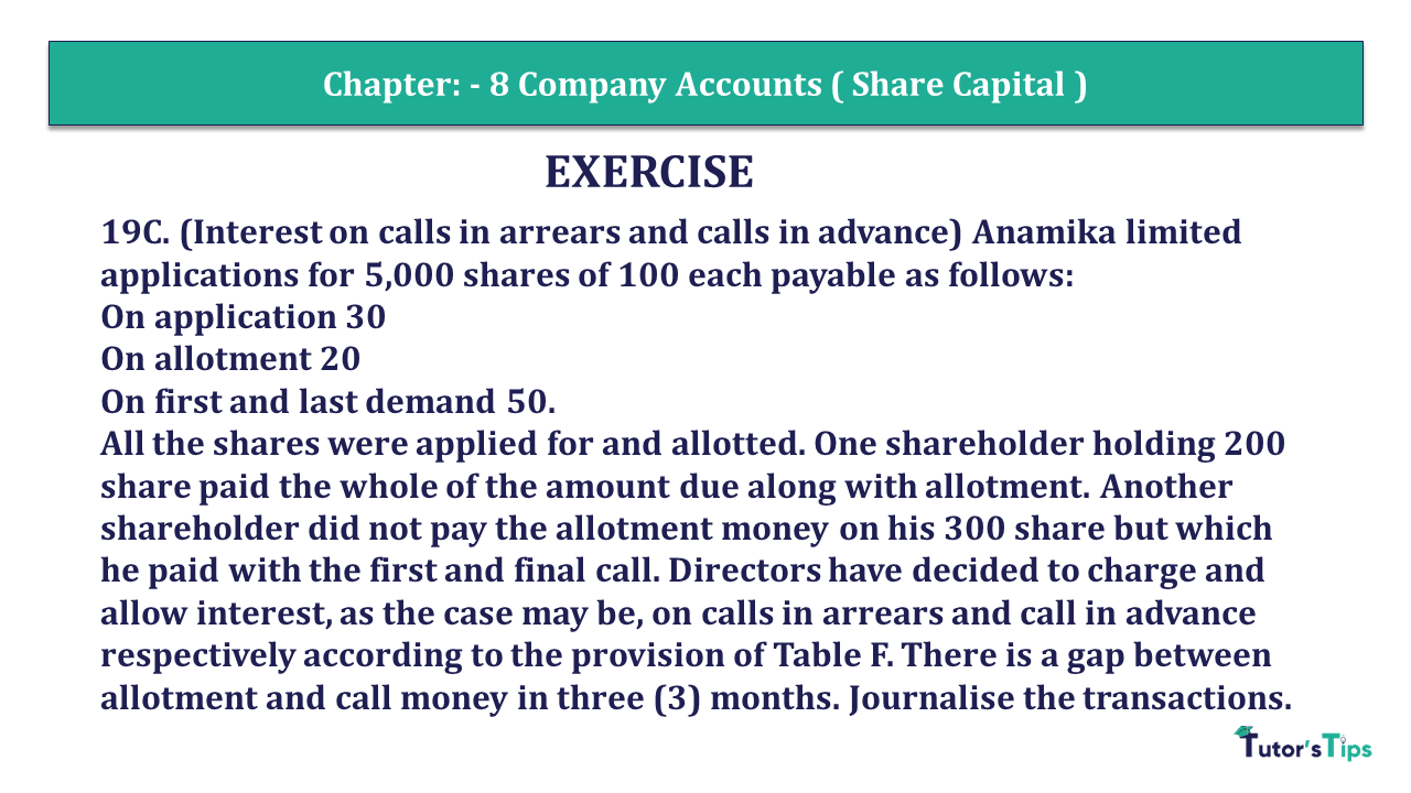 Question 19 C Chapter 8 of +2- Part