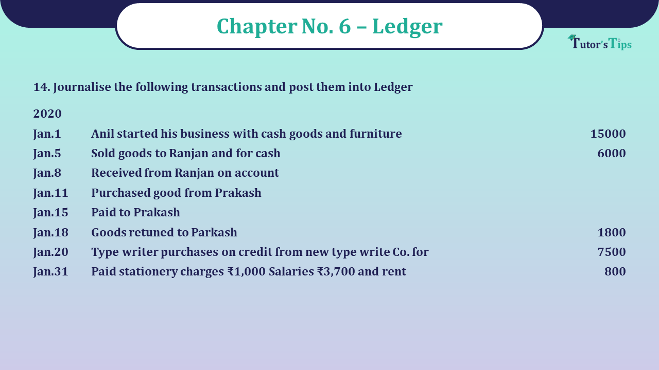 Question 14 Chapter 6 - Unimax Publications of Class 11