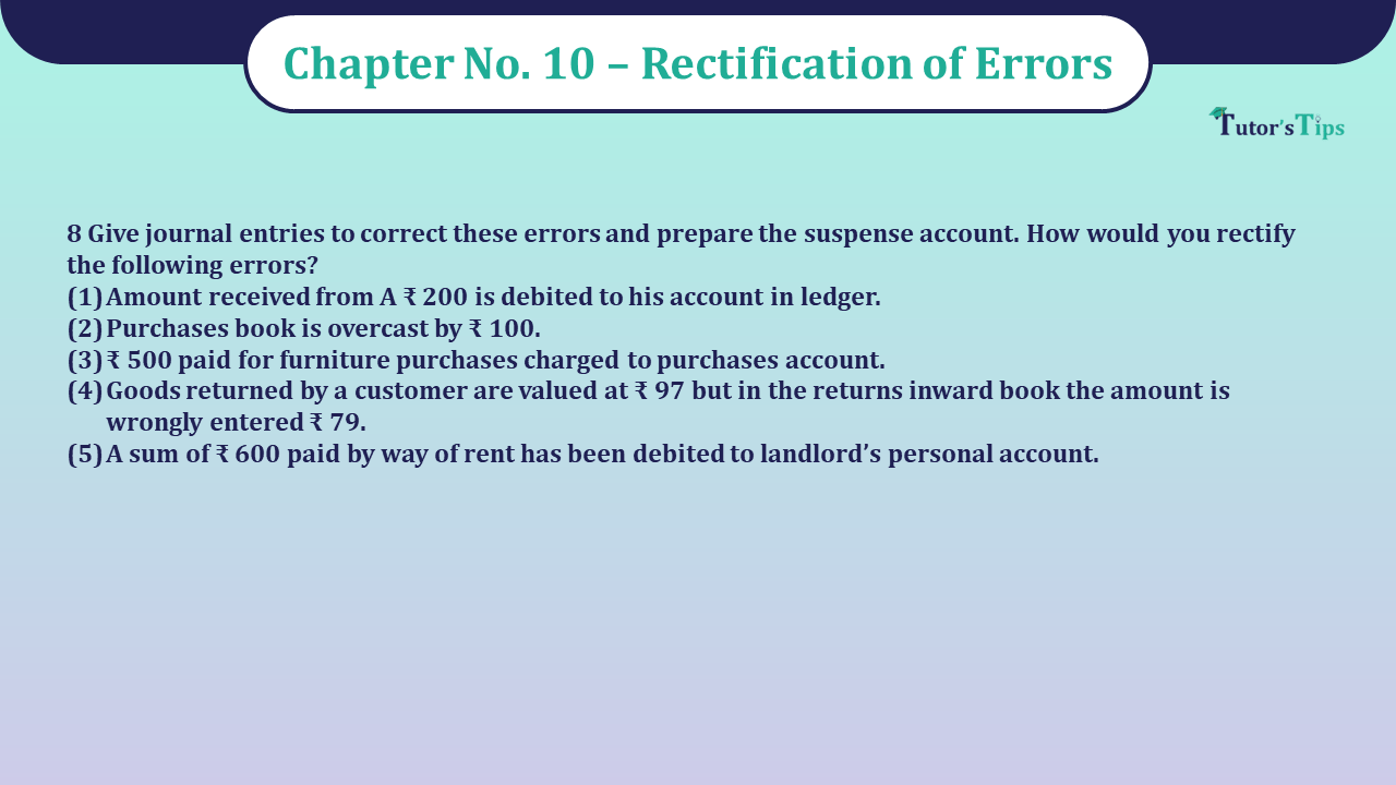 Question No 8 Chapter No 10 - Unimax 11 Class