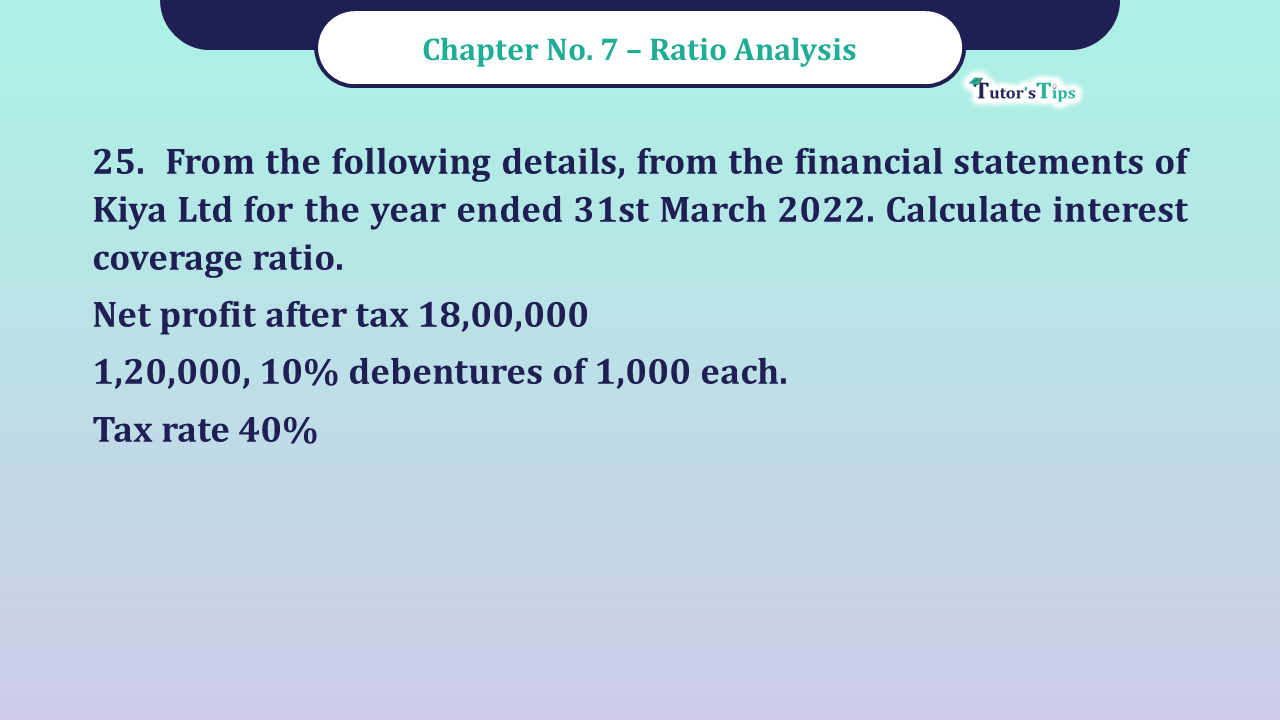 Question No -25 Chapter no - 7 Unimax Class - 12 Part -II