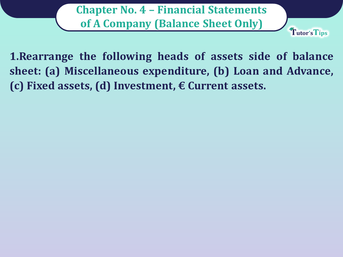 Question no- 1 Chapter no -4 Unimax Class- 12 Part -II