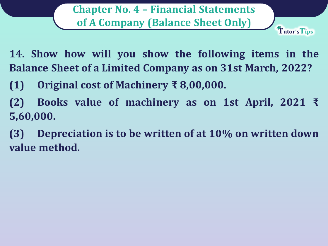 Question no- 14 Chapter no -4 Unimax Class- 12 Part -II