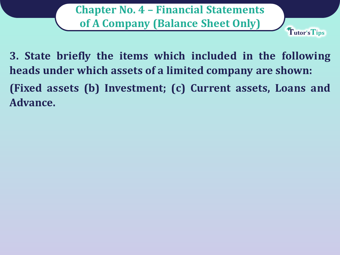 Question no- 3 Chapter no -4 Unimax Class- 12 Part -II