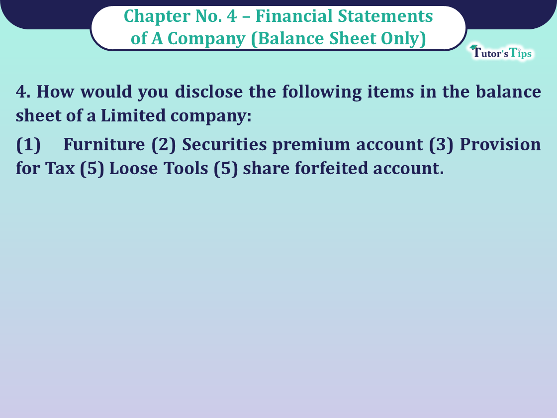 Question no- 4 Chapter no -4 Unimax Class- 12 Part -II