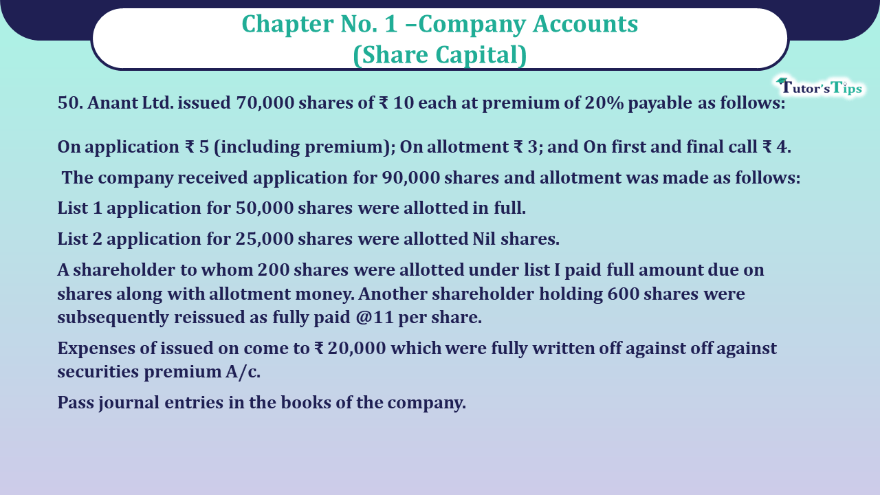 Question no -50 Chapter no-1 Unimax Class-12 Part-II