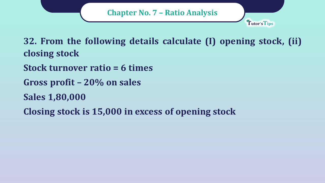 Question No -32 Chapter no - 7 Unimax Class - 12 Part -II