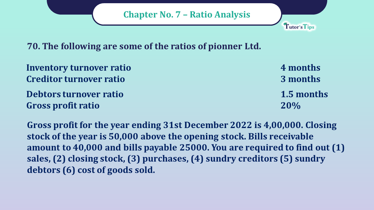 Question No -70 Chapter no - 7 Unimax Class - 12 Part -II