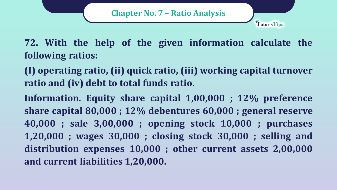 Question No -72 Chapter no - 7 Unimax Class - 12 Part -II