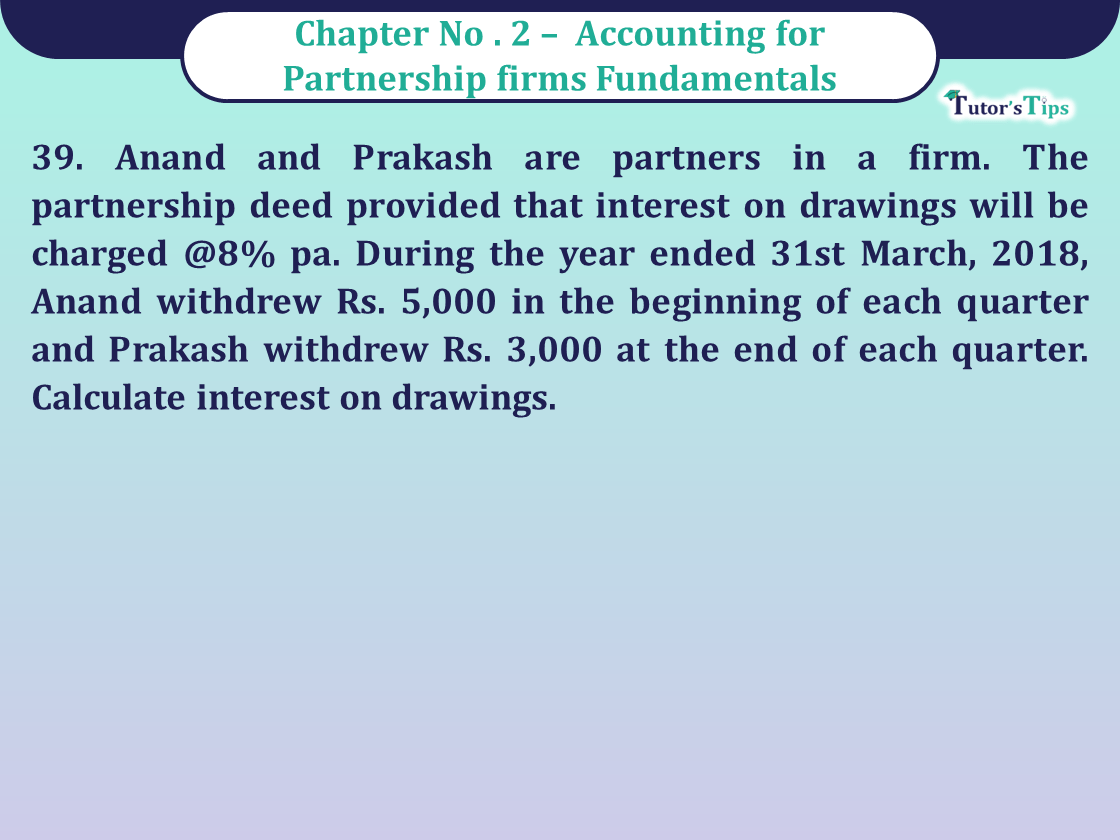 Question 39 Chapter 2 of Class 12 Part - 1 VK Publication