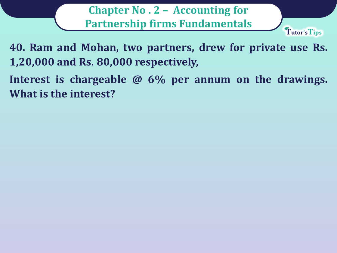 Question 40 Chapter 2 of Class 12 Part - 1 VK Publication