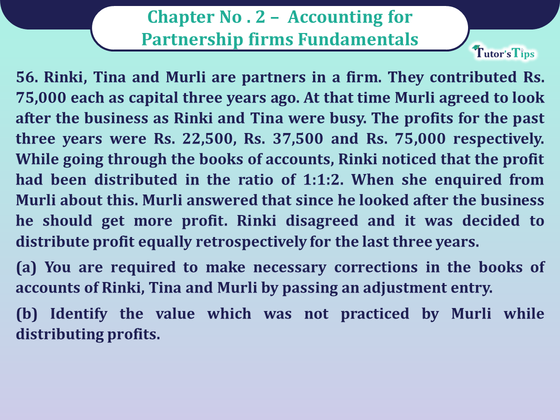 Question 56 Chapter 2 of Class 12 Part - 1 VK Publication