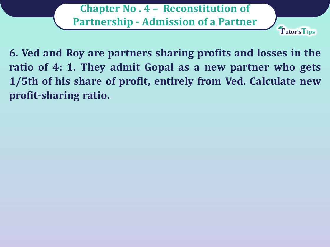 Question 6 Chapter 4 of Class 12 Part - 1 VK Publication