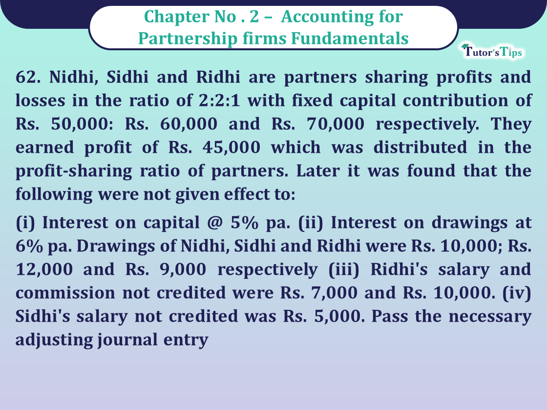 Question 62 Chapter 2 of Class 12 Part - 1 VK Publication