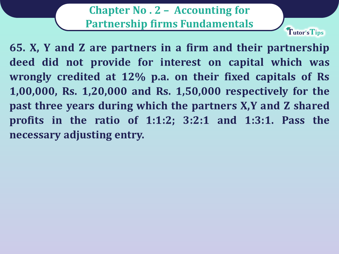 Question 65 Chapter 2 of Class 12 Part - 1 VK Publication