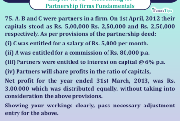 Question 75 Chapter 2 of Class 12 Part - 1 VK Publication